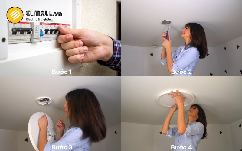 Hướng dẫn thay đèn LED ốp trần truyền thống