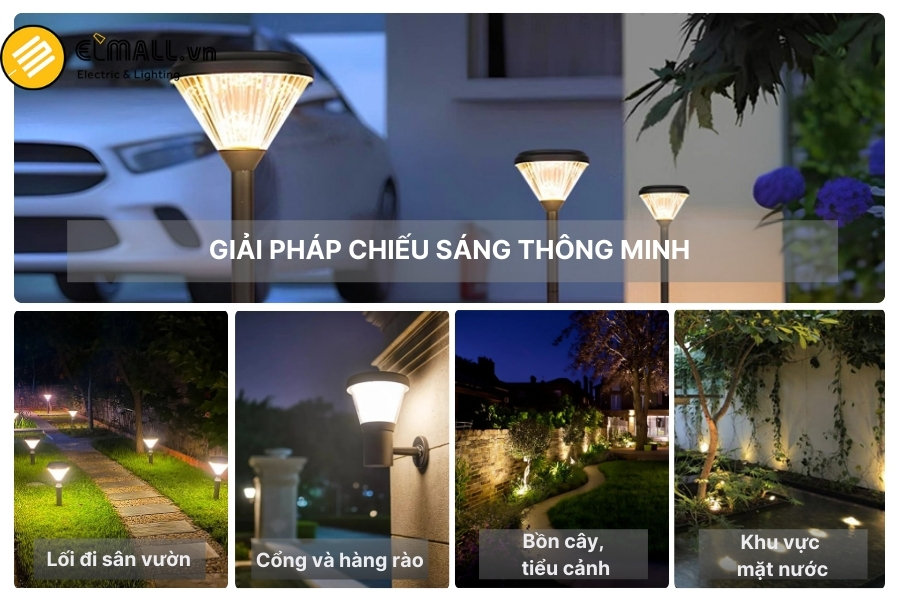 ứng dụng đèn sân vườn