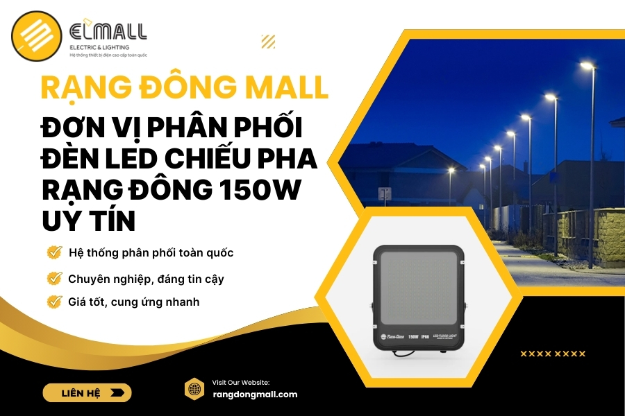rangdongmall bán đèn pha led 150w rạng đông