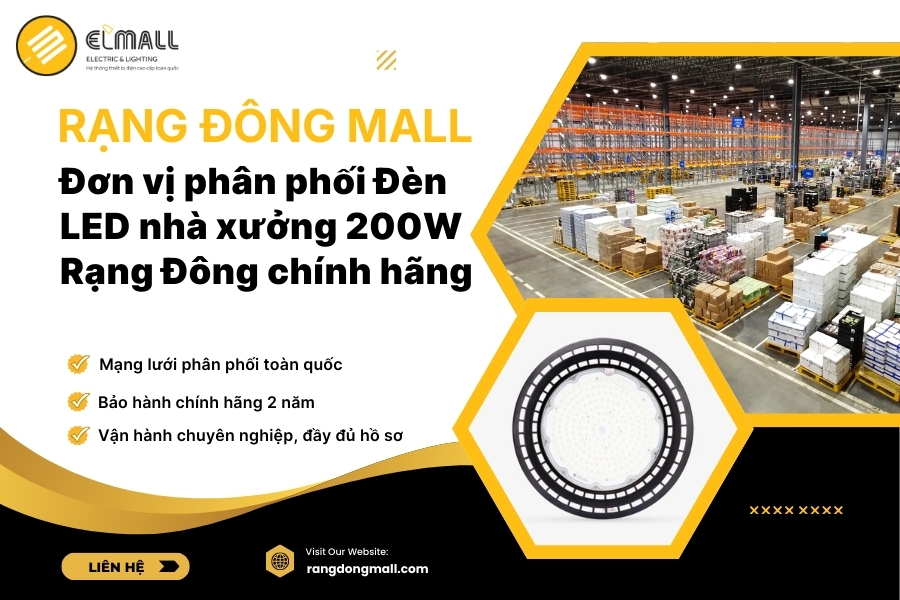 rangdongmall bán đèn led nhà xưởng 200w