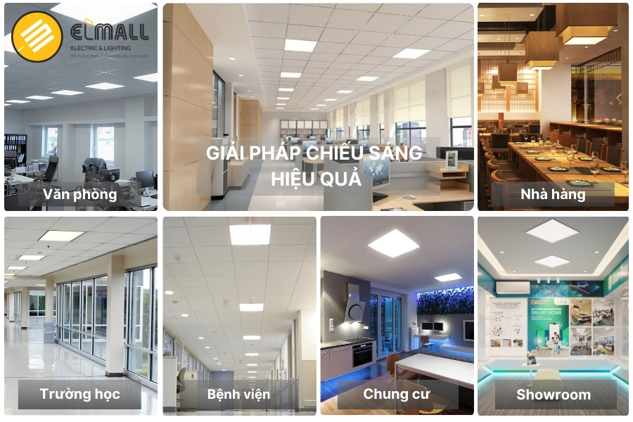 Ứng dụng lắp đặt đèn LED panel 600x600