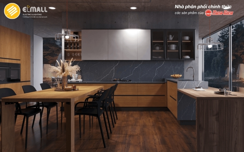 Thiết kế chiếu sáng đèn hiệu ứng cho phòng bếp