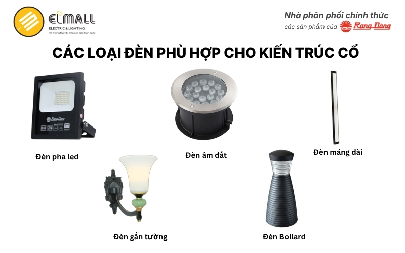 Các loại đèn LED phù hợp cho chiếu sáng kiến trúc cổ