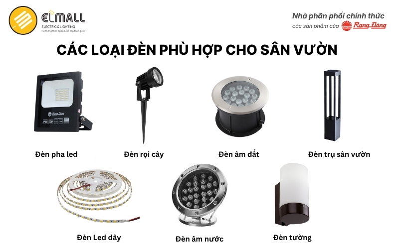 Các loại đèn phù hợp cho sân vườn