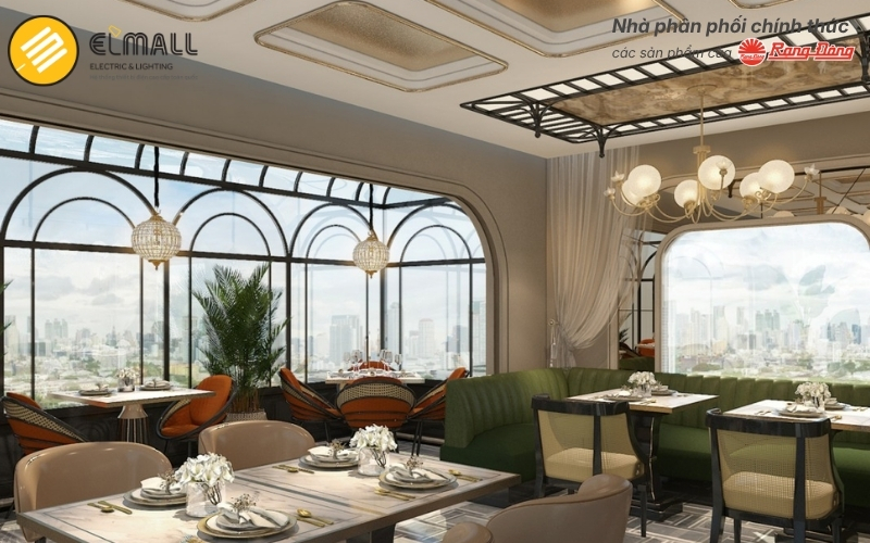 Thiết kế chiếu sáng khách sạn nhà hàng quầy bar