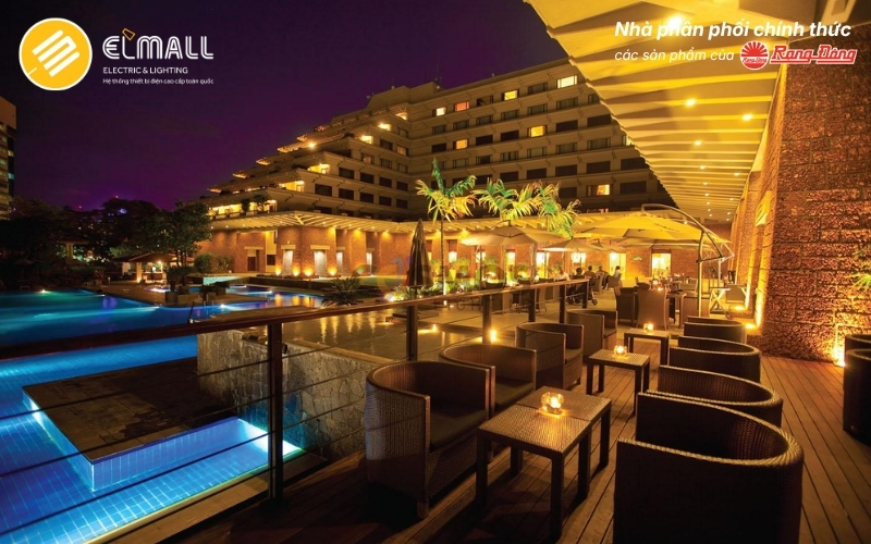 Thiết kế chiếu sáng khách sạn khuôn viên ngoài trời