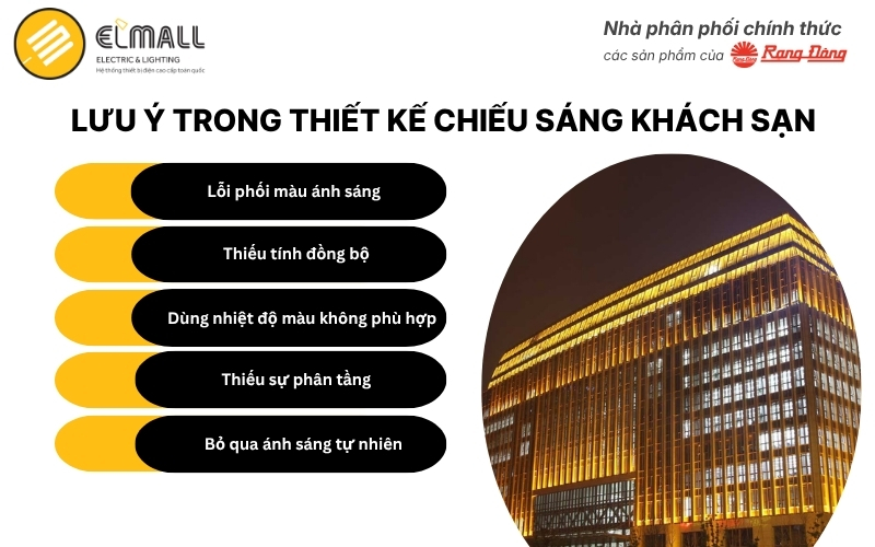 Lưu ý trong thiết kế chiếu sáng khách sạn