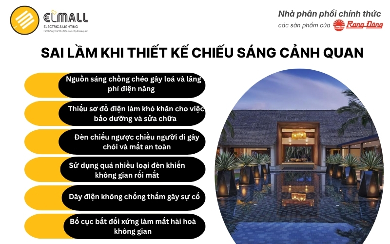 Sai lầm khi thiết kế chiếu sáng cảnh quan
