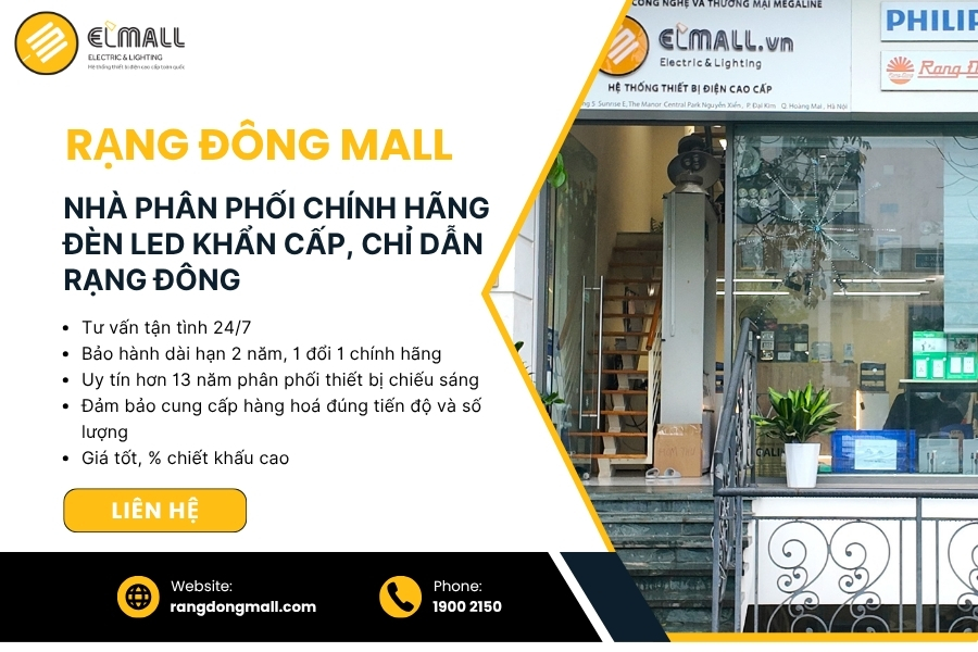 Rạng Đông Mall phân phối đèn sự cố, đèn exit Rạng Đông chính hãng