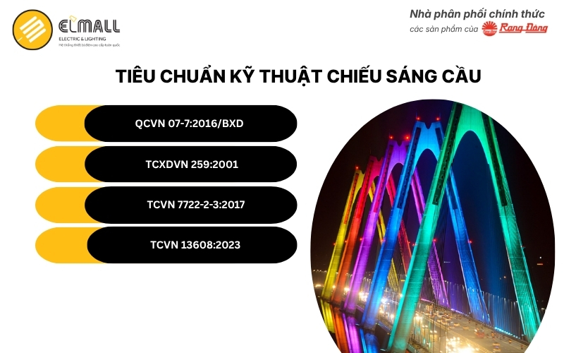 Tiêu chuẩn kỹ thuật áp dụng cho chiếu sáng cầu