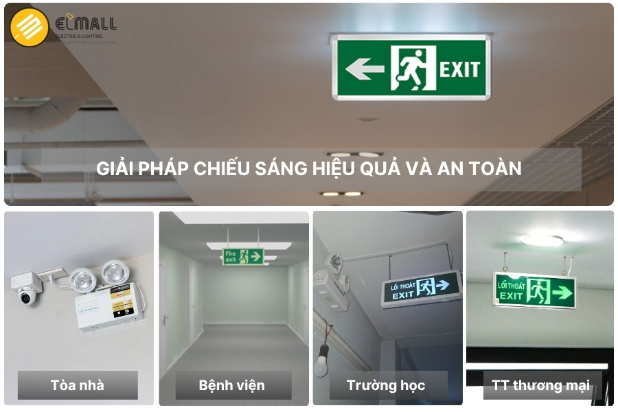 ứng dụng đèn exit và đèn sự cố rạng đông