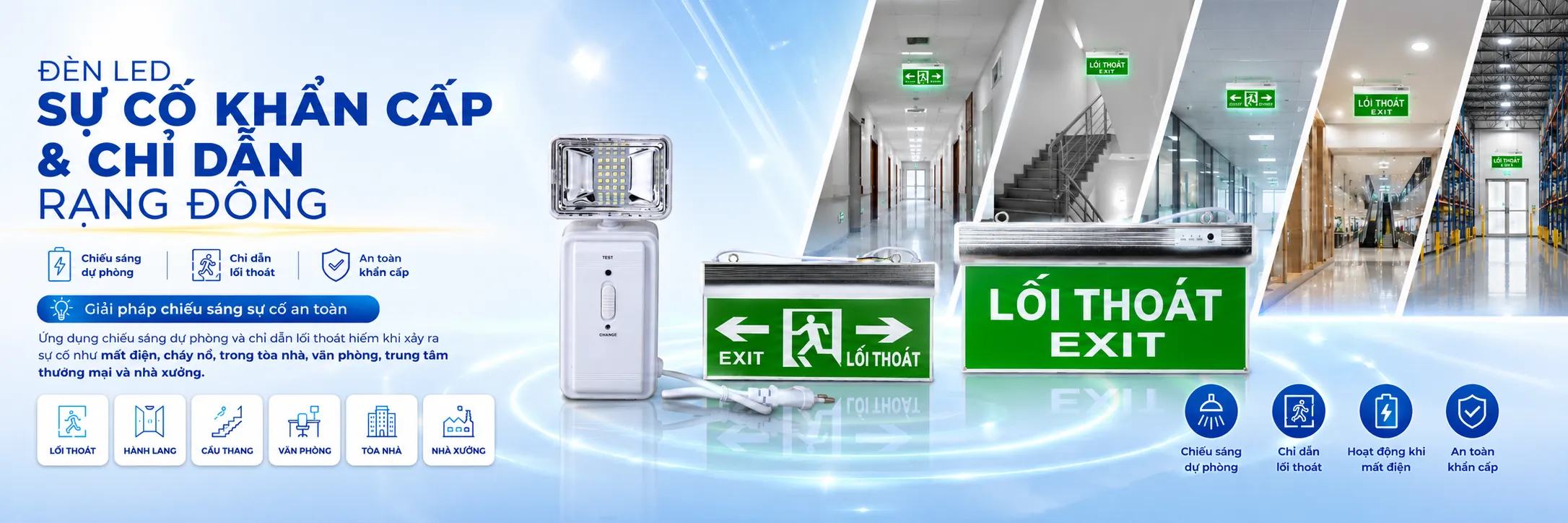 Đèn sự cố khẩn cấp và Đèn Exit Banner