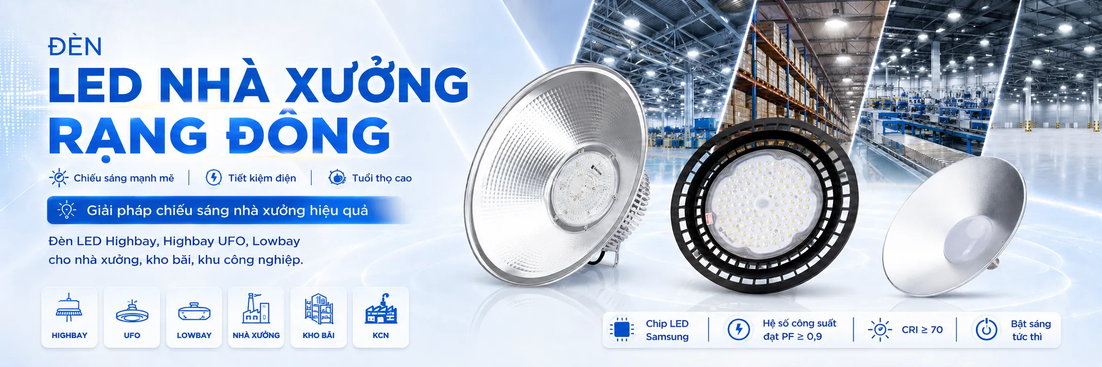 Đèn Led Nhà xưởng Banner