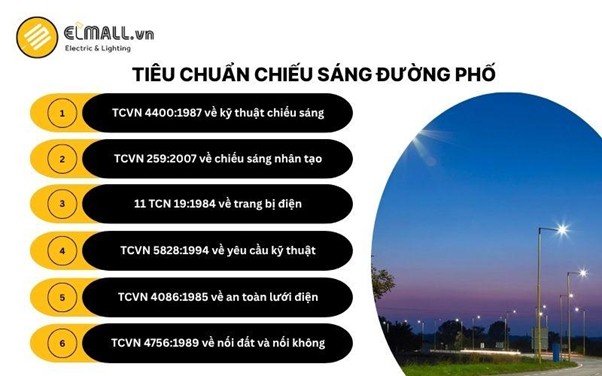 Tiêu chuẩn chiếu sáng theo quy định
