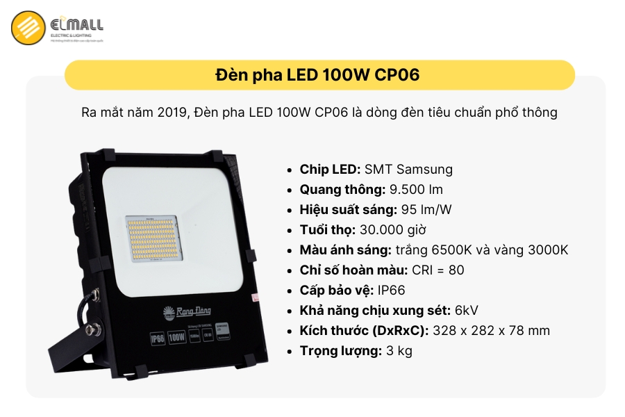 Đèn LED chiếu pha 100W CP06