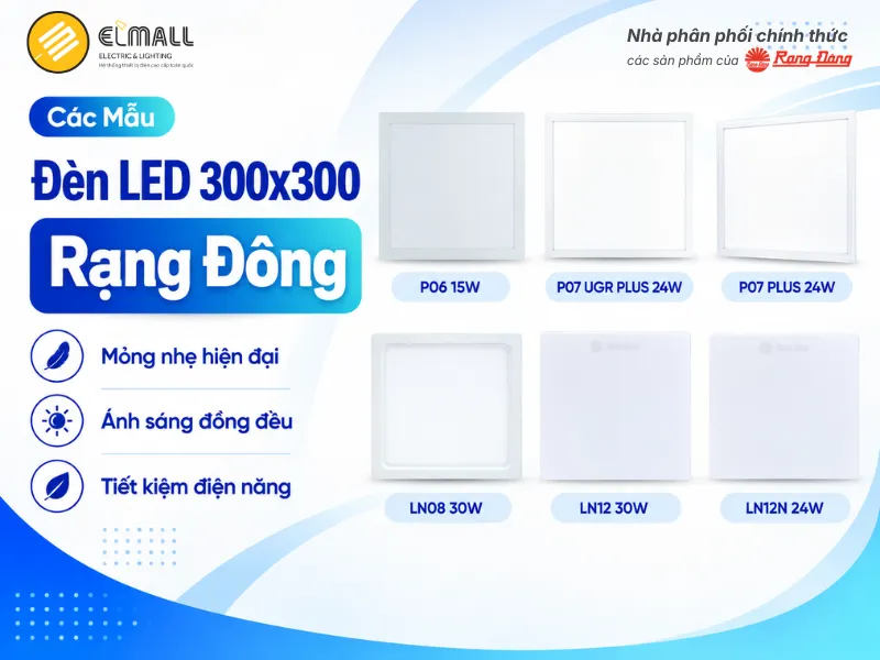 đèn led 300x300 rạng đông