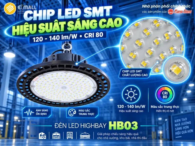 HB03 sử dụng chip LED SMT Samsung