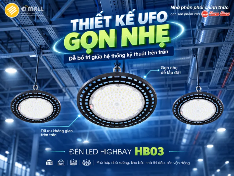 hb03 rạng đông thiết kế UFO gọn nhẹ