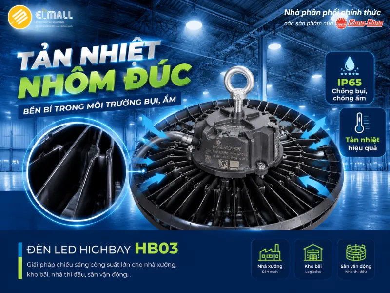 HB03 Rạng Đông trang bị tản nhiệt nhôm đúc