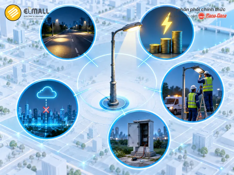 bất cập trong hệ thống chiếu sáng đường phố
